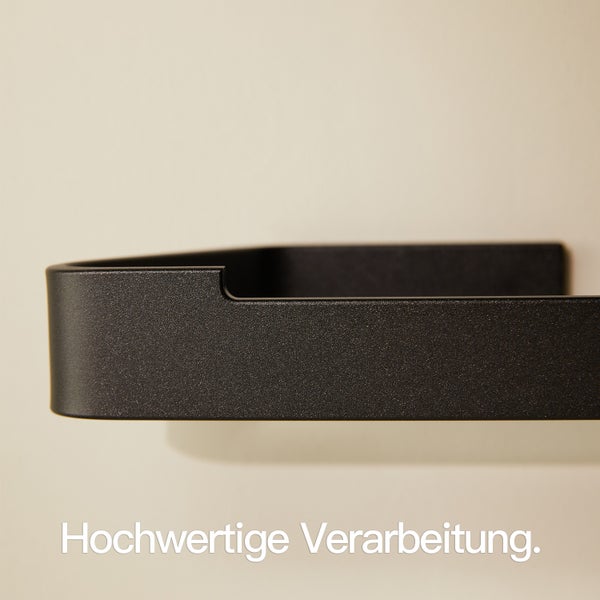 Designfabrik Hamburg Toilettenpapierhalter ohne Bohren Schwarz 17cm