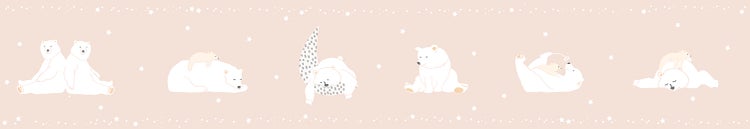Illustration mit Eisbärenmotiven und Sternen
