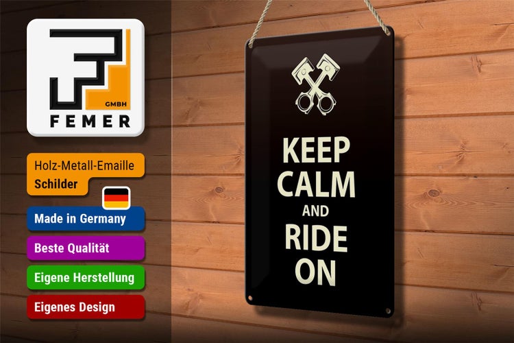 Blechschild Spruch 20x30cm Keep calm and ride on