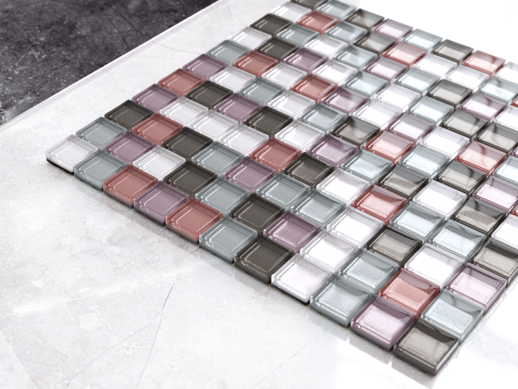 Mosaikfliese aus Glas, quadratisch