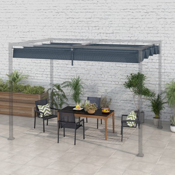 Outsunny Ersatzdach für Pergola mit UV-Schutz, für 3 x 2,15 m Pergola, Garten, Balkon, 3 x 2,5 m, Oxford, Dunkelgrau