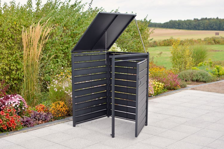 Mülltonnenabdeckung Erweiterung, 240 Litern, Aluminium/Stahl
