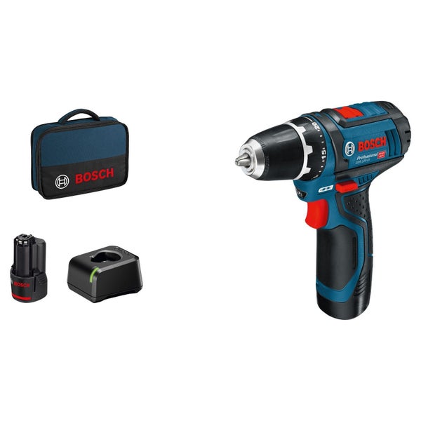 Bosch Akku Bohrschrauber Set mit Tasche, Akku und Ladegerät
