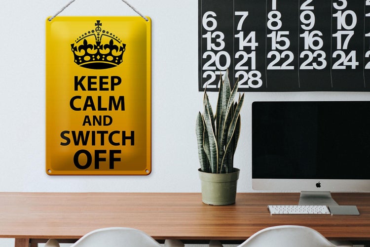 Blechschild Spruch 20x30cm Keep Calm and switch off