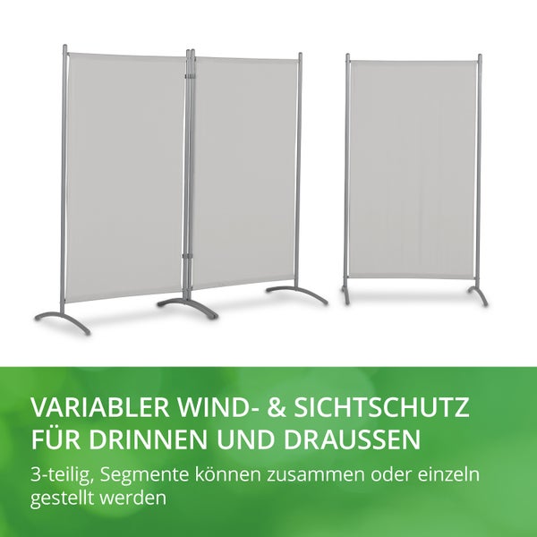 Stellwand 3-teilig, 260 x 156 cm, lichtgrau