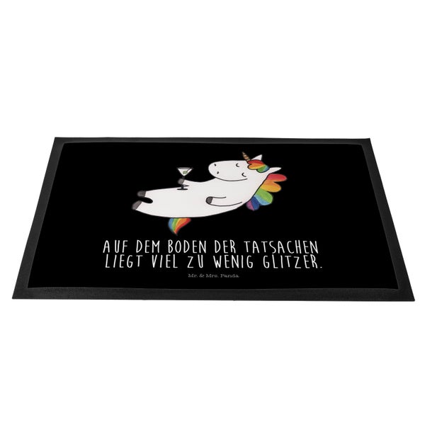 Mr. & Mrs. Panda 40 x 60 cm Fußmatte Einhorn Cocktail - Schwarz