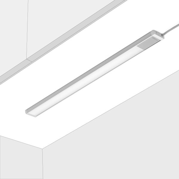 Riva LED Unterbauleuchte flach 57,5cm neutralweiß 4000K silber mit Schalter Unterschranklampe Küche