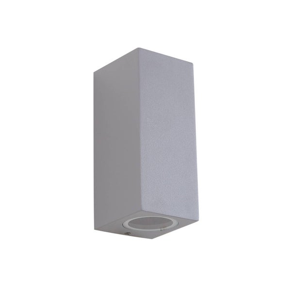 Lucande Wandleuchte außen Xava (Modern) in Alu aus Aluminium (2 flammig, GU10) - Außenwandleuchten Wandlampe Led Außenlampe Outdoor für Außenwand/Hauswand Haus Terrasse & Balkon
