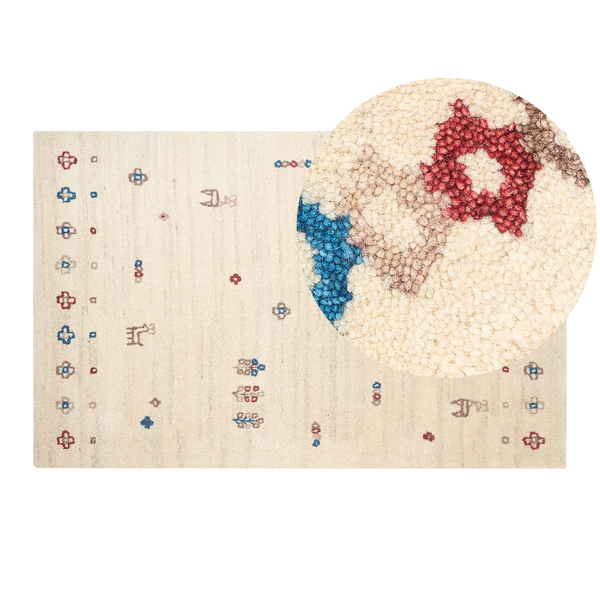 Teppich mit Muster und Detailansicht der Textur