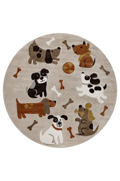 Kinderteppich Sand Beige meliert Rocky & Friends Smart Kids 160 cm rund