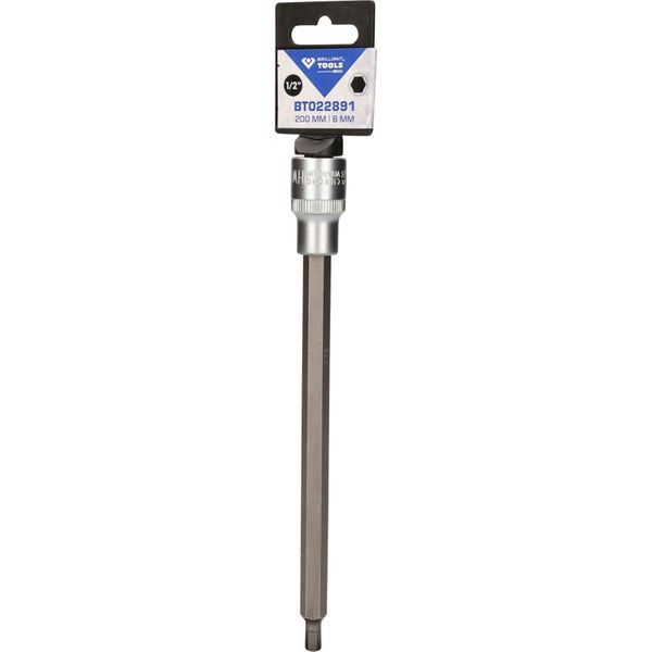 BRILLIANT TOOLS 1/2 Innensechskant Bit-Stecknuss 200 mm lang 6 mm - BT022891