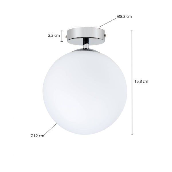 Arcchio LED Deckenlampe Maviris (spritzwassergeschützt (Modern) in Chrom aus Metall (1 flammig, ) - Bad Deckenleuchte Lampe Badezimmerleuchte