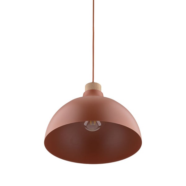 Hängelampe mit Metallschirm und Kabelaufhängung