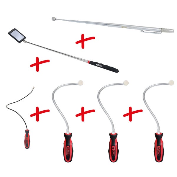 KS Tools Inspektionswerkzeug-Set mit Spiegel, Magnetheber und Kamera