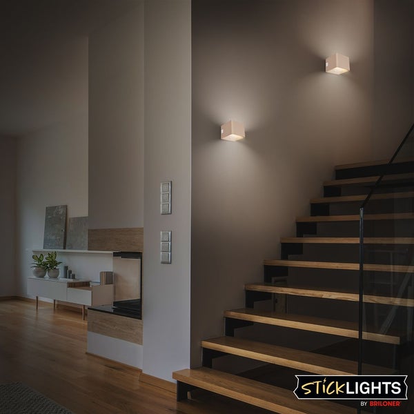 LED Wandleuchte Wandlampe ohne Stromanschluss Bewegungsmelder Akku ohne Bohren