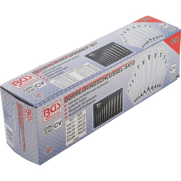 BGS Doppel-Ringschlüssel-Satz tief gekröpft SW 6 - 32 mm 12tlg. - 30200