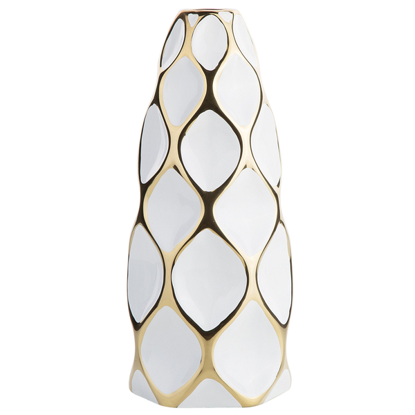 Blumenvase AVILA Steinzeug 36 cm Weiß