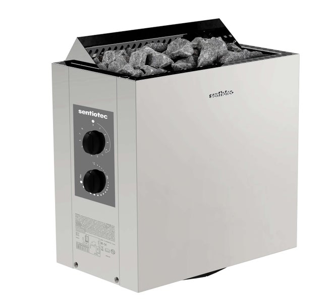 FinnTherm Comfort Set Saunahaus Siena Gartensauna 3 Sitzbänke aus Holz, Sauna mit 72 mm Wandstärke, Außensauna mit Montagematerial, Naturbelassen