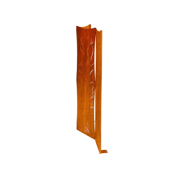 Home Deluxe - Sichtschutz Treeflow - 120 x 41,5 cm - wetterbeschändig, edle Rostoptik I Rostschild, Gartenstecker, Roststecker