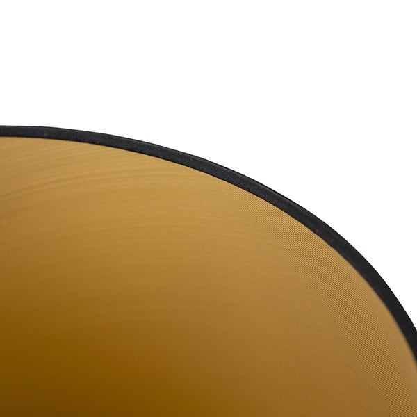 Baumwolllampenschirm schwarz 35/30/20 mit goldenem Interieur