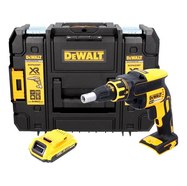 DeWALT Akku-Trockenbauschrauber 18 Volt Brushless mit Transportkoffer und Lithium-Ionen Akku.