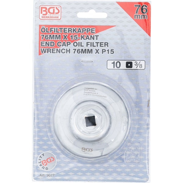 BGS technic Ölfilterkappe 76 mm x 15-kant im Blister