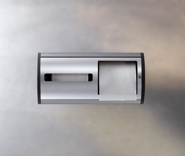 KEUCO zweifacher Toilettenpapierhalter aus Metall, für 2 Rollen, WC-Rollenhalter, Edelstahl, Plan