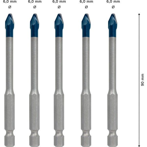 Bosch Expert HEX-9 HardCeramic Dachziegel-Bohrer-Set 6 mm 5tlg. - 2608900599