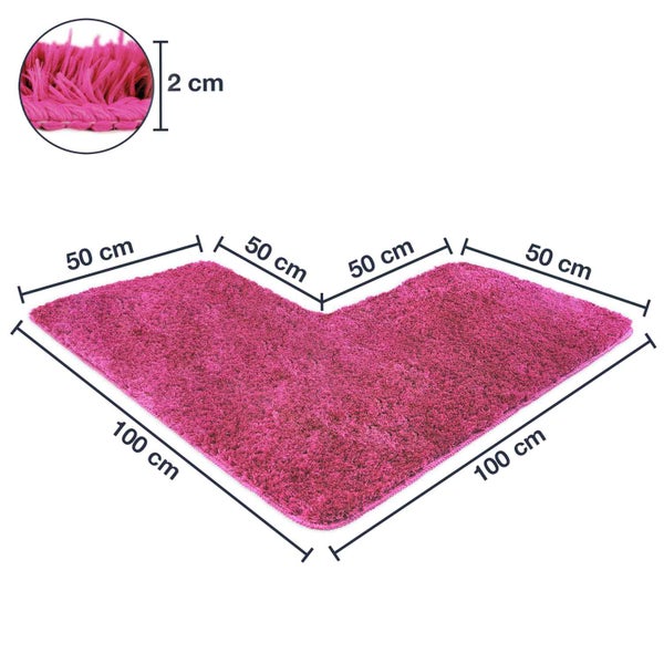 1 St. Eckbadematte Florenz Pink 100 x 100 x 50 cm