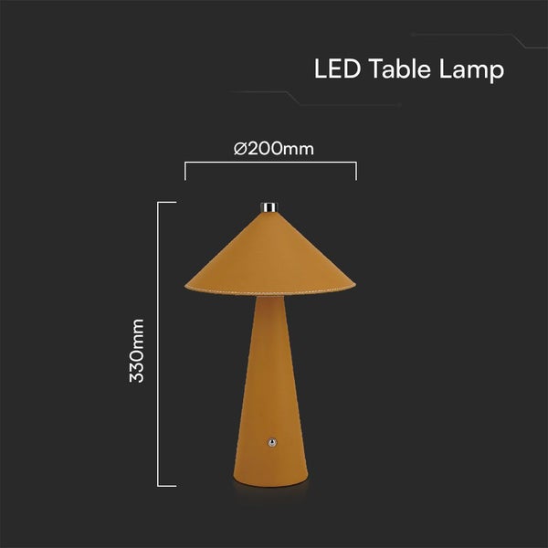 V-TAC VT-10117-Y - Designer Lamps - Wiederaufladbare Tischlampen - IP20 - Yellow - 3 Watt - 240