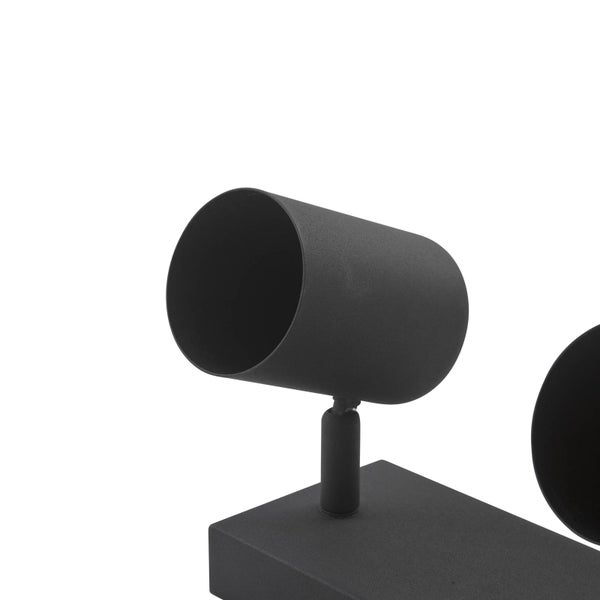 Schwarze Wandleuchte mit zylindrischem Schirm