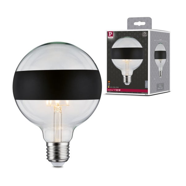 Modern Classic Edition Standard 230V LED Globe Ringspiegel E27 640lm 6,5W 2700K dimmbar Ringspiegel Schwarz matt