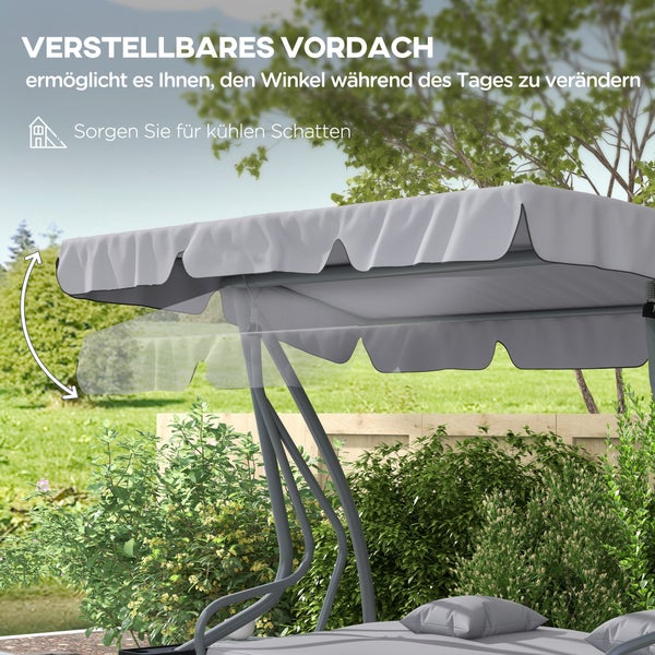Verstellbares Sonnendach einer Gartenschaukel