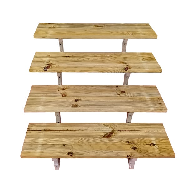 OSLO - Außentreppe, Gartentreppe, Terrassentreppe  Stahl H71cm 4 Stufen Holz KDI Breite 100cm