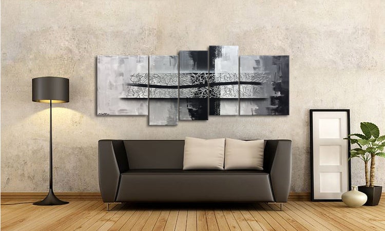 Unser Wandbild -Spinning Silver- 190x80x2 cm handgemaltes Unikat