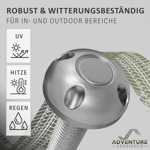 4+1 Anti-Diebstahl Muttern diebstahlhemmende Sicherheitsmutter Diebstahlsicherung V2A Edelstahl 4-LOCH (M8, 4 Muttern 1 Spezialnuss)