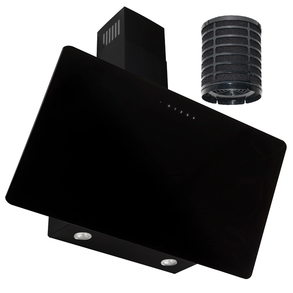 Schwarze Dunstabzugshaube mit Kohlefilter