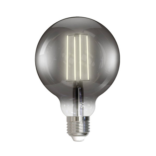 LED Filament Leuchtmittel Globe Form mit E27 Sockel und Glas in Rauchglasoptik