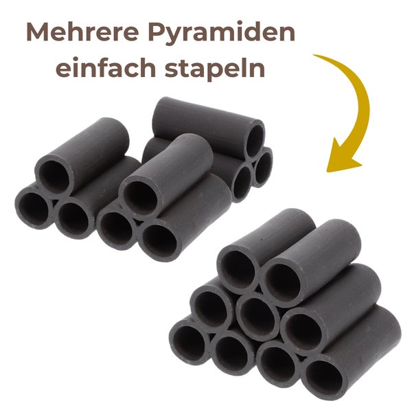Stapelbare Keramikröhren für das Aquarium, die einfach zu einer Pyramide zusammengesetzt werden können.