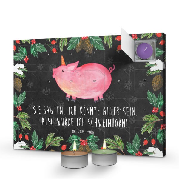 Mr. & Mrs. Panda Duftkerzen Adventskalender Einhorn Schwein - Schwarz