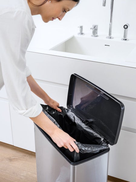 Curver Deco Bin Mülleimer - 65L- mit Pedal - metallic