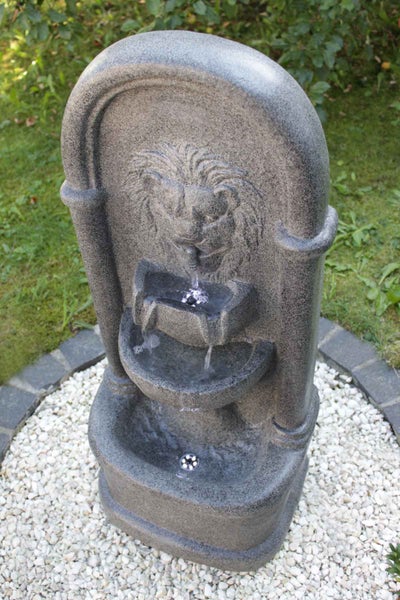 Gartenbrunnen Wandbrunnen FoLionhead Led 41x29x88 cm 10901