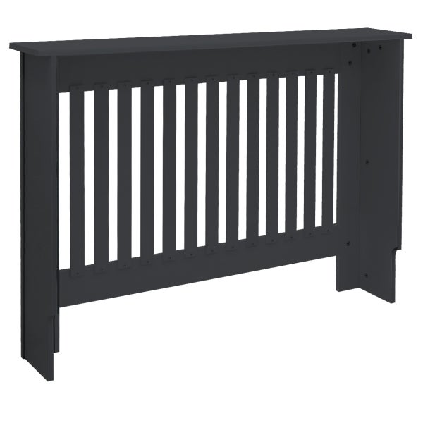 ECD Germany Heizkörperverkleidung Landhausstil 112x19x82cm Anthrazit aus MDF lackiert für Schlafzimmer Wohnzimmer Heizungsverkleidung Heizkörperabdeckung Heizungsabdeckung Heizung Heizkörper Abdeckung