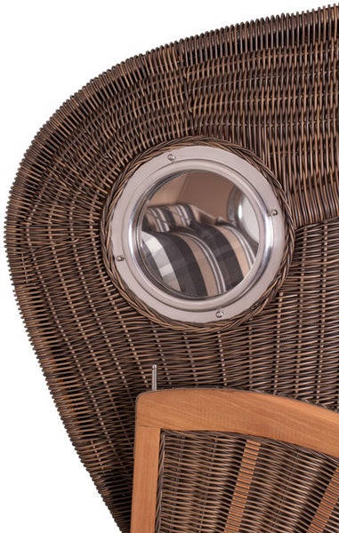 Strandkorb Rantum Teak PE grey Dessin 583