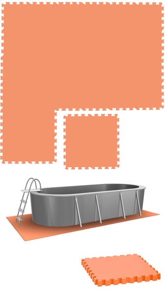 eyepower 8 Große Matten: 1,9m² Poolunterlage 50x50 Boden Poolmatte - Pool Unterlage Outdoor Matte Poolunterlage Matten - Platten für Pool Schutzmatte unter Pool - Bodenmatte Pool Outdoor Puzzlematte