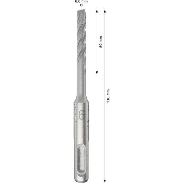 Bosch PRO SDS plus-5X Hammerbohrer 6 x 50 x 110 mm - 2608833891
