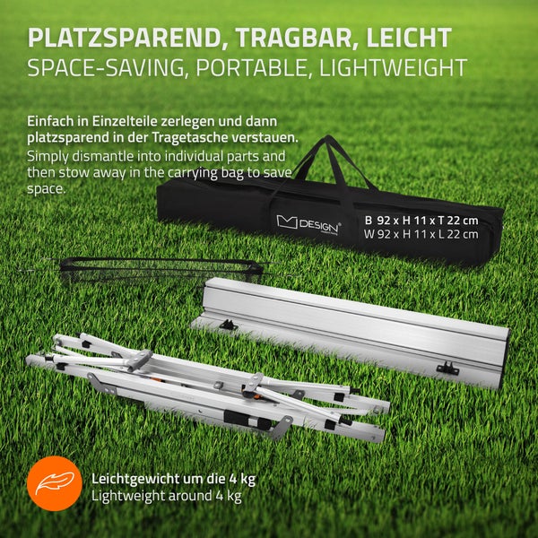 ML-Design Campingtisch faltbar Silber, 90x51,5 cm, Aluminium Klapptisch höhenverstellbar 46-66,5 cm, Belastbarkeit 30kg, Aufrollbare Tischplatte, Falttisch klappbar, Gartentisch Balkontisch Reisetisch