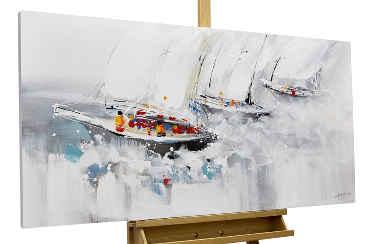 Handgemaltes Gemälde Acrylfarbe 120x60cm Grau