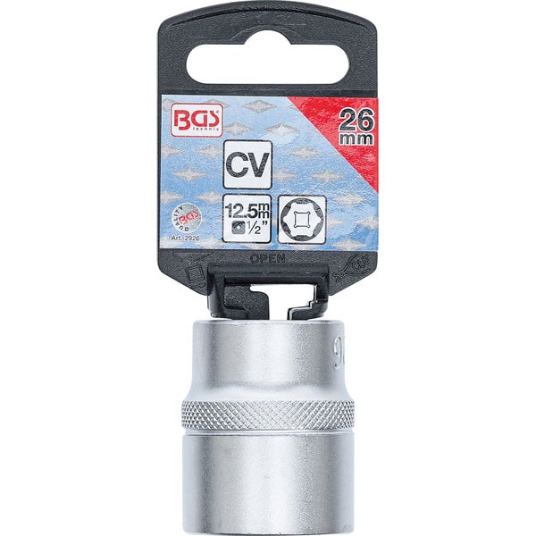 BGS Steckschlüssel-Einsatz Sechskant Antrieb Innenvierkant 12,5 mm (1/2) SW 26 mm - 2926