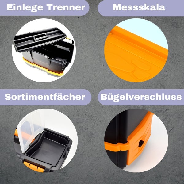 Werkzeugkoffer leer doppelt stapelbar Werkzeug Angel Box Kiste Kasten Toolbox 42